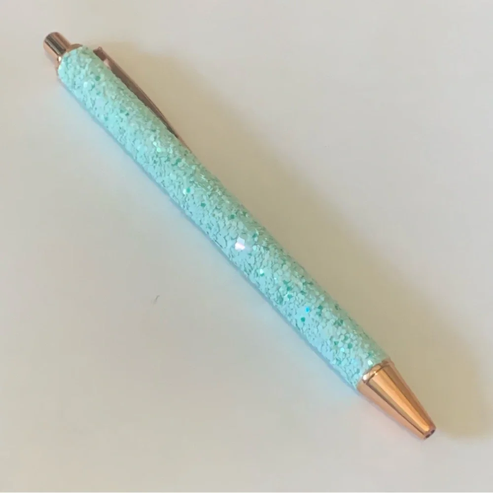 🍒🍒 Sparkly Light Blue Metal Pen